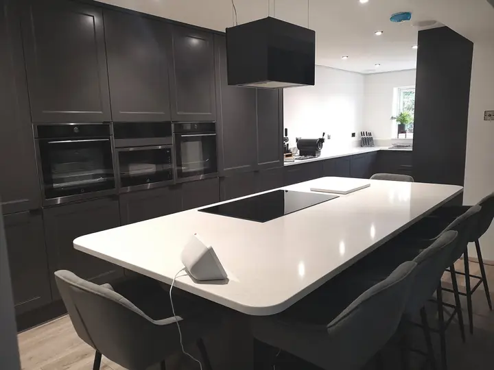 Charcoal kitchen with island