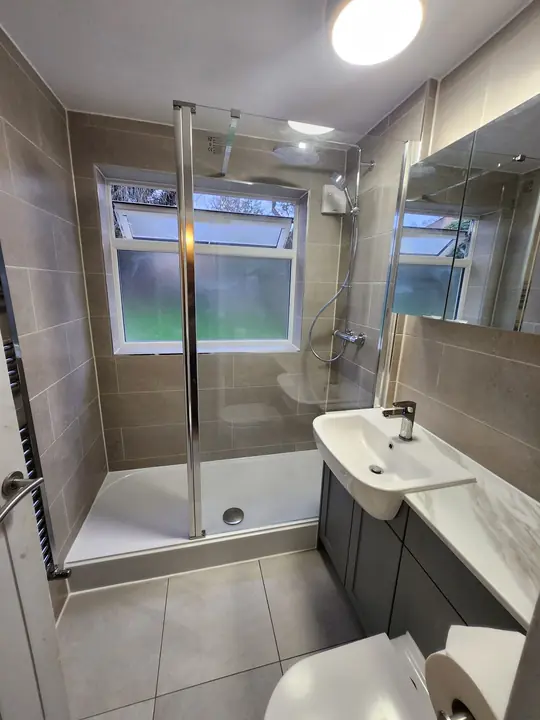 Grey shower room