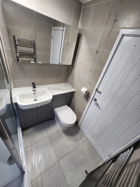 Grey shower room