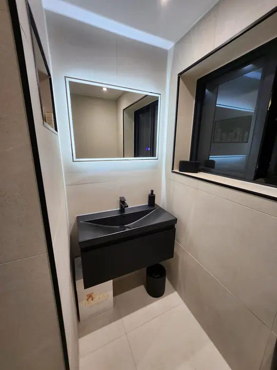 Terrazzo walk-in shower room